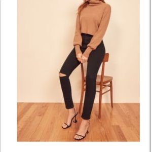 Reformation high waisted black jeans size 25